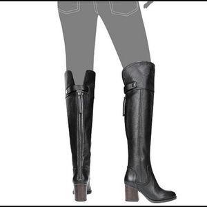 Franco Sarto black over the knee leather boots
